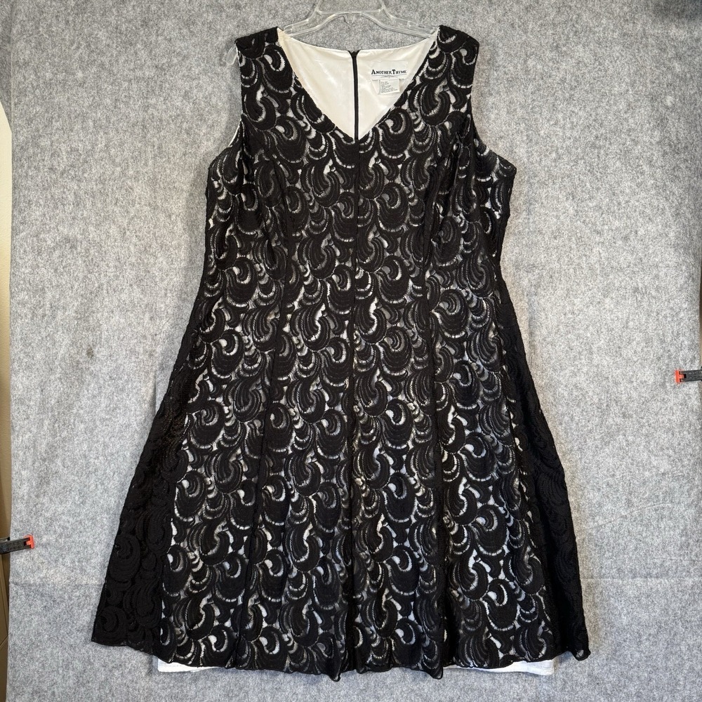 Vtg Y2K Sheer Floral Lace Overlay Whimsigoth Witchy Dress‎ Size 2X Black Fairy